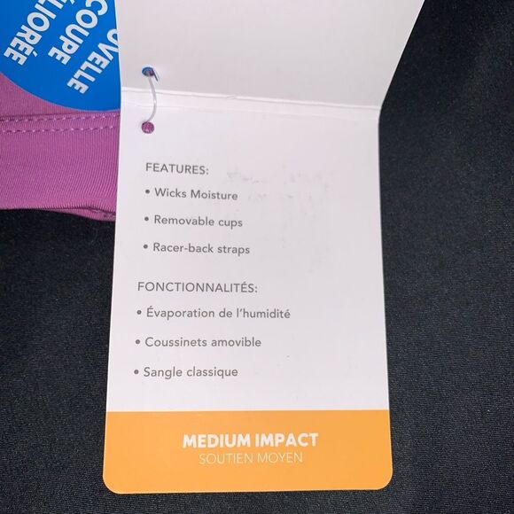 NWT Columbia purple racer back sports bra medium impact size large - Picture 5 of 8